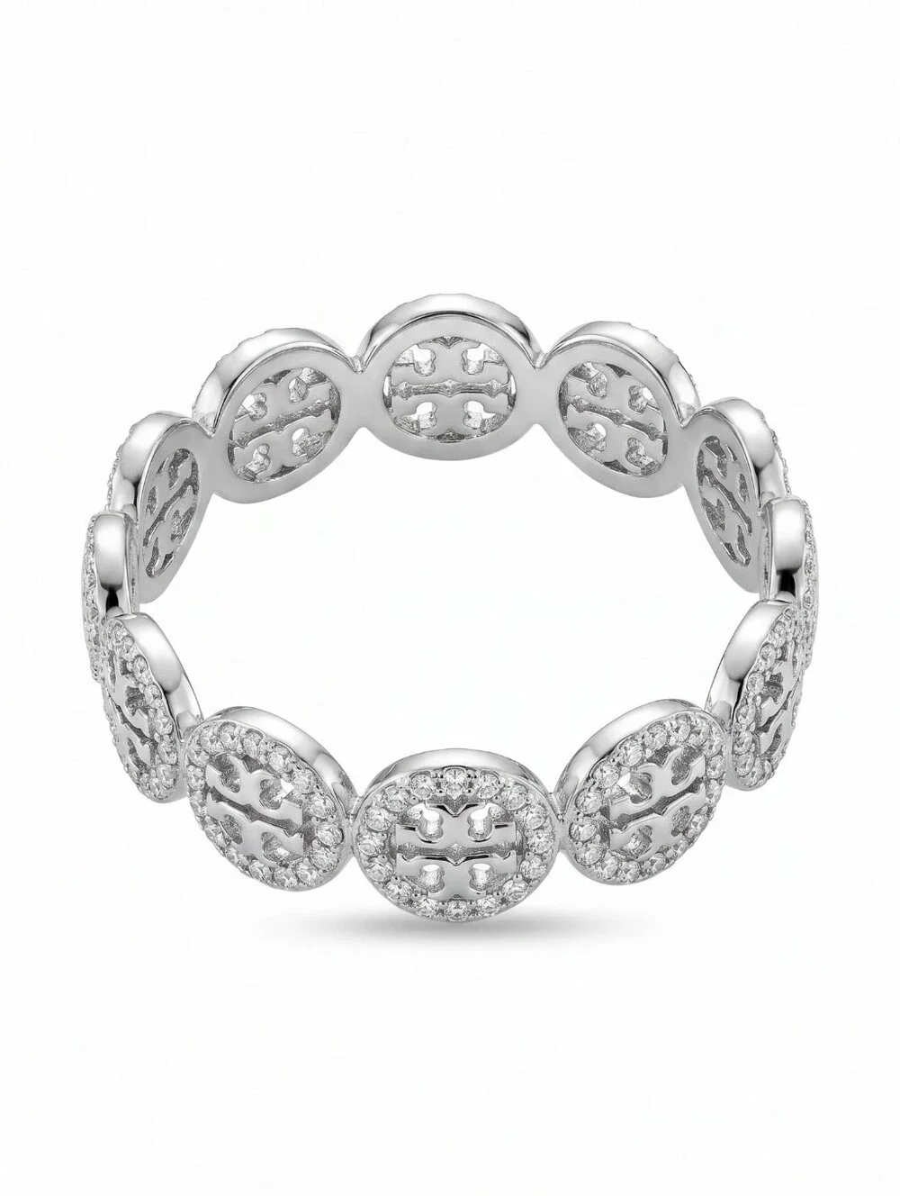 Tory Burch Miller Pavé Ring - Silver